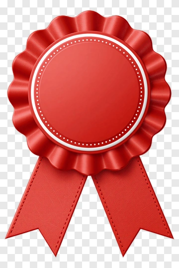 Red Ribbon Award Seal PNG