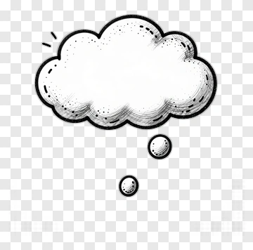 Thought Cloud With Bubbles PNG