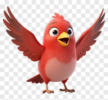 Cartoon Bird With Outstretched Wings PNG