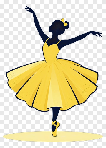 Ballet Dancer In A Yellow Dress PNG