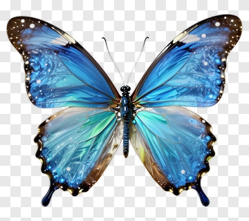 Colorful Butterfly With Blue And Brown Wings PNG
