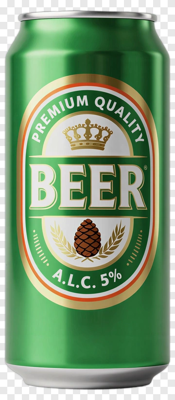 Green Beer Can With Premium Quality Label PNG