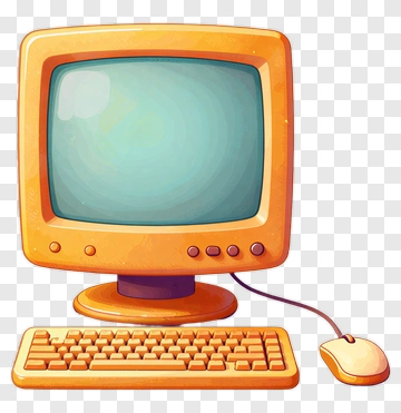 Cartoon Computer With Keyboard And Mouse PNG