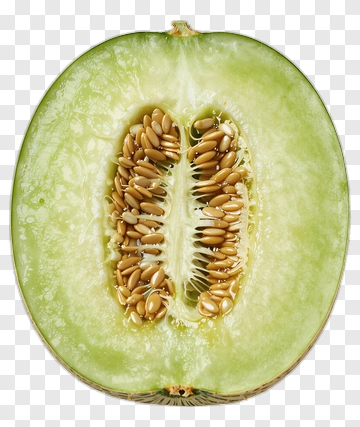 Cut Melon Showing Seeds And Flesh PNG