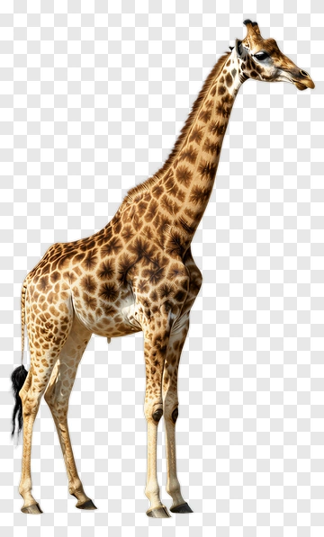 Giraffe Standing In A Natural Pose PNG