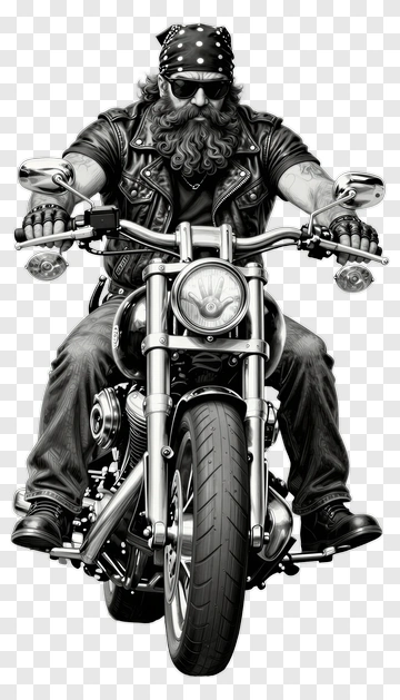 Biker Riding A Motorcycle PNG