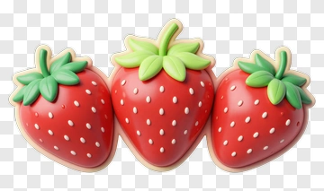 Colorful Strawberry Cookies PNG