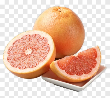 Grapefruit Halves On A Plate PNG