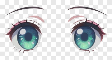 Anime Eyes With Green Iris PNG