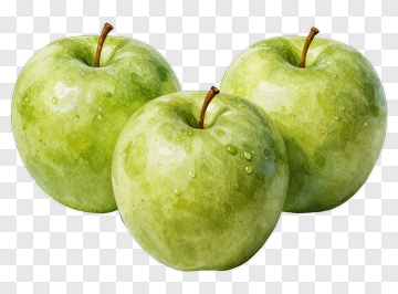 Green Apples With Water Droplets PNG