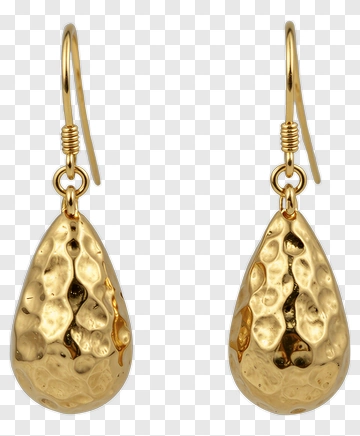Gold Teardrop Earrings PNG