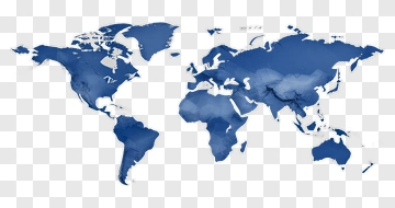 Blue World Map PNG