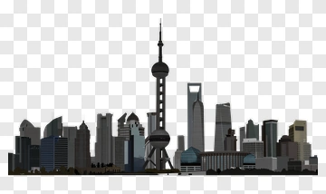 Shanghai City Skyline Silhouette PNG