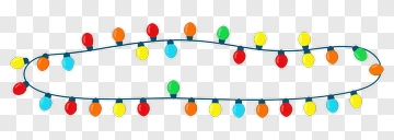 Colorful Christmas String Lights PNG