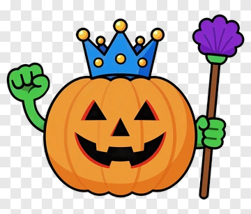 Cartoon Pumpkin Holding A Scepter PNG