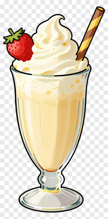 Milkshake With Strawberry And Whipped Cream PNG