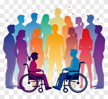 Diverse Group Of People In Wheelchairs PNG