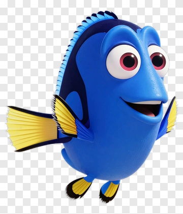 Cartoon Blue Fish Character PNG