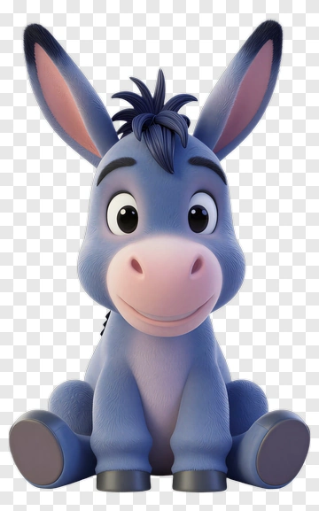 Cartoon Donkey With A Friendly Expression PNG