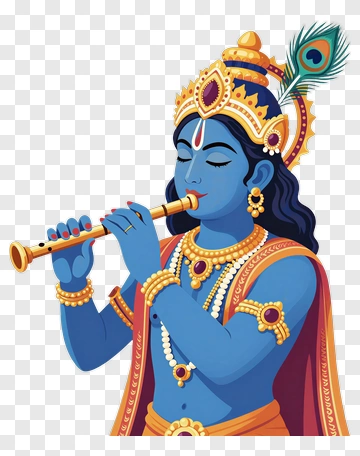 Krishna Playing Flute PNG