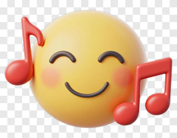 Smiling Emoji With Musical Notes PNG
