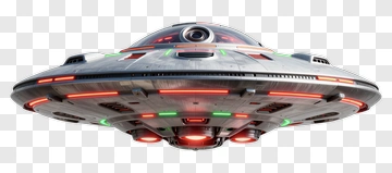 3D Ufo With Colorful Lights PNG