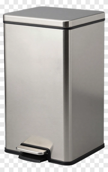 Stainless Steel Trash Can PNG