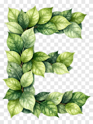 Leaf Letter E PNG