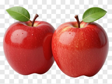 Red Apples With Leaves PNG