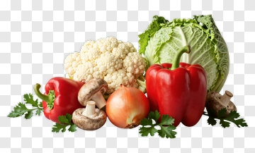 Fresh Vegetables Including Red Peppers And Cauliflower PNG