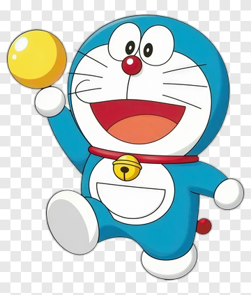 Cartoon Cat Holding A Yellow Ball PNG