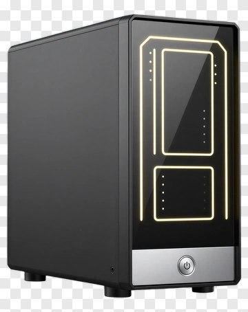 Modern Computer Case With Transparent Panel PNG