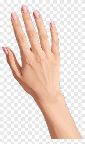 Realistic Hand With Pink Nails PNG