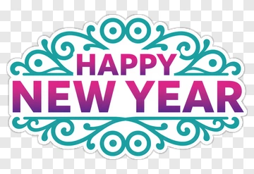 Happy New Year Decorative Sign PNG