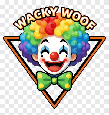 Cartoon Clown Wacky Woof Logo PNG