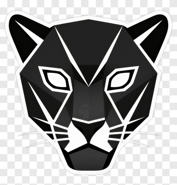 Geometric Black Panther Head PNG