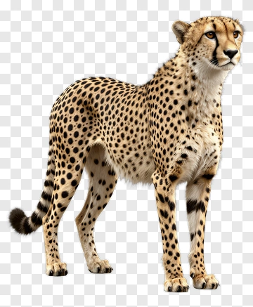 Realistic Cheetah Standing PNG
