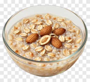 Bowl Of Oatmeal With Almonds PNG