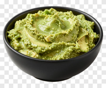 Bowl Of Green Avocado Dip PNG