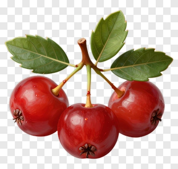 Red Apples With Green Leaves PNG