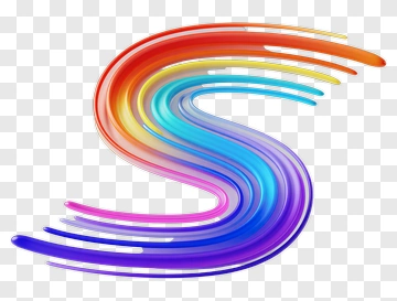 Colorful Abstract S-Shaped Swirl PNG