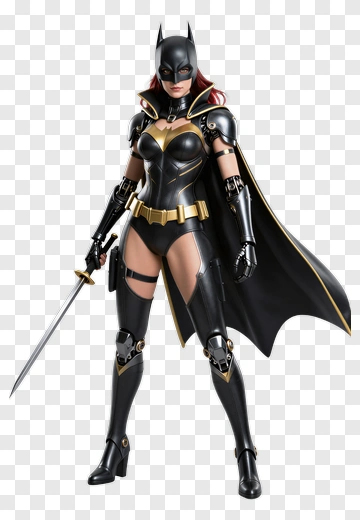 Batgirl Action Figure With Sword PNG