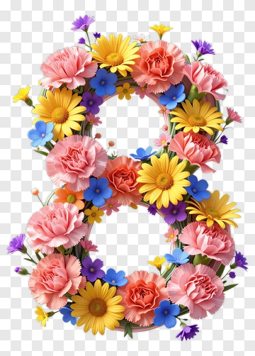 Floral Number Eight PNG