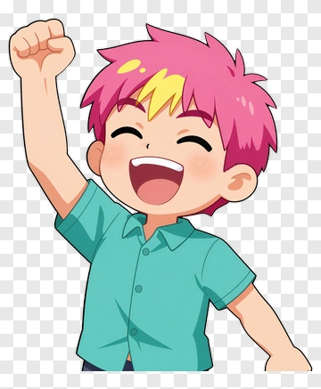 Happy Cartoon Boy Celebrating PNG