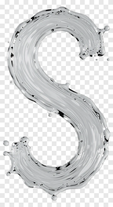 Silver Liquid S Shape PNG