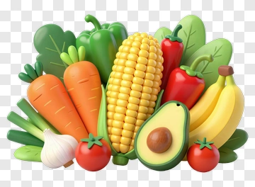 Colorful Vegetable Arrangement With Corn And Avocado PNG
