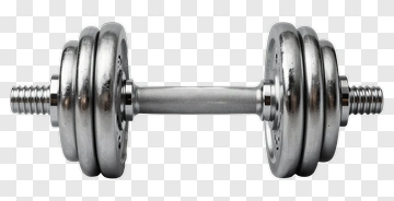 Silver Dumbbell PNG