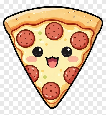 Cartoon Pizza Slice With Pepperoni PNG