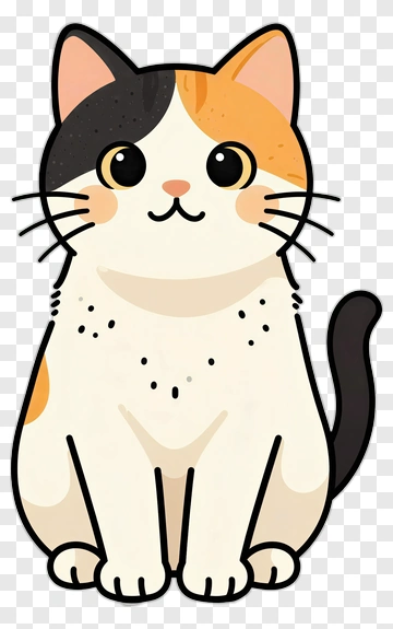 Cartoon Calico Cat PNG
