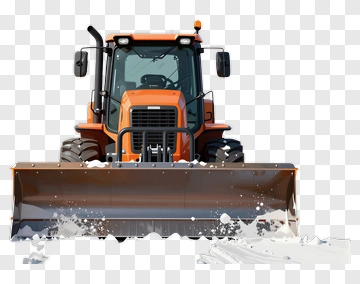 Orange Snow Plow Clearing Snow PNG